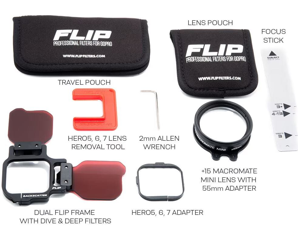Backscatter - FLIP13 Pro Package with DIVE & DEEP Filters & +15 MacroMate Mini Lens for GoPro HERO 5, 6, 7, 8, 9, 10, 11, 12, 13 - Image 5