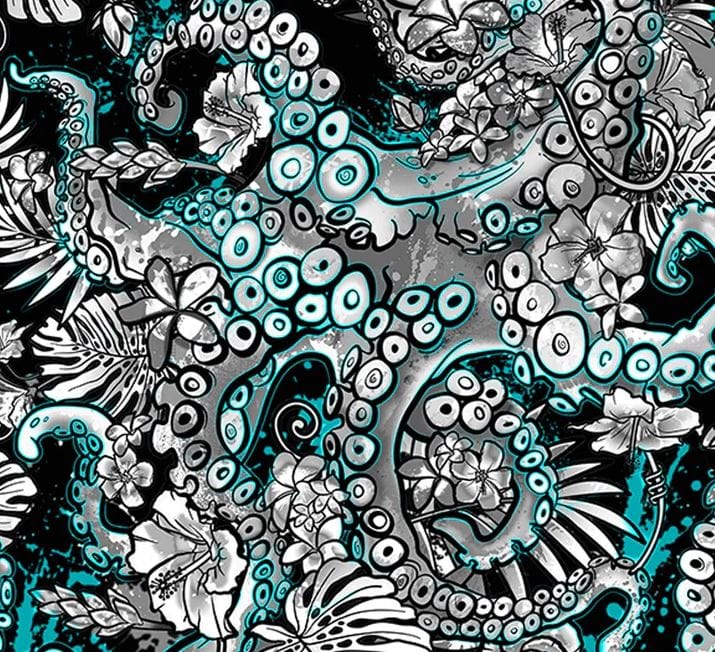 Spacefish Army - Electric Blue Octofloral Dive Socks - Image 2