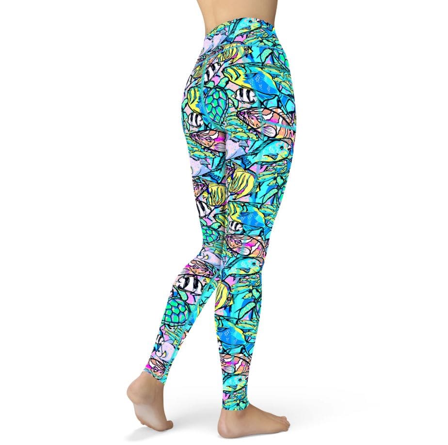 Spacefish Army - Neon Fish Frenzy Contour Leggings - Image 2