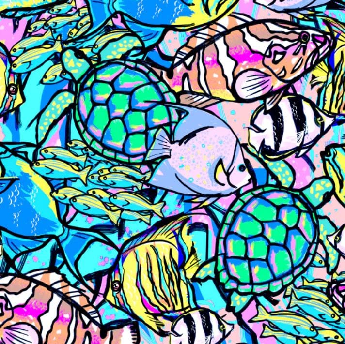 Spacefish Army - Neon Fish Frenzy Dive Socks - Image 2